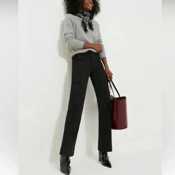 NWT MOTHER The Straight Up Rambler Cargo Skimp Jeans in Pitch Black Size 32 - Picture 3 of 16